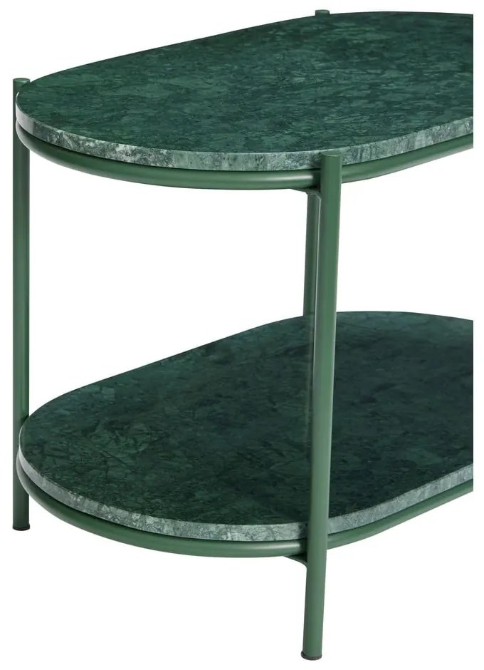Tmavozelený mramorový konferenčný stolík 34x58 cm Nusa – Hübsch
