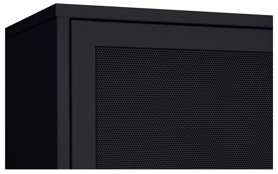 Čierna kovová skrinka s posuvnými dverami 90x180x40 cm Veep – Unique Furniture