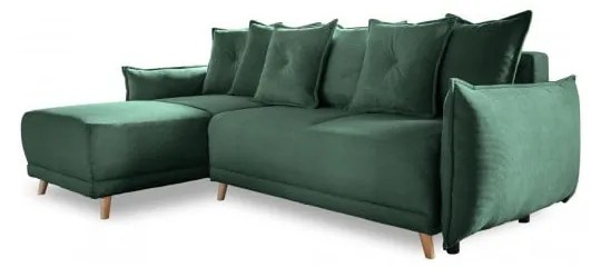 Zelená menčestrová rozkladacia rohová pohovka (variabilná) Lazy Lukka – Miuform