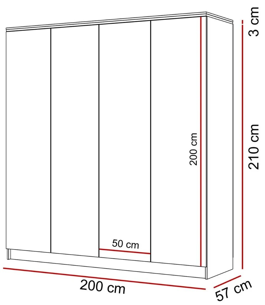 ŠATNÍKOVÁ SKRIŇA NESSIE BIELÝ LESK 4D ZRKADLÁ