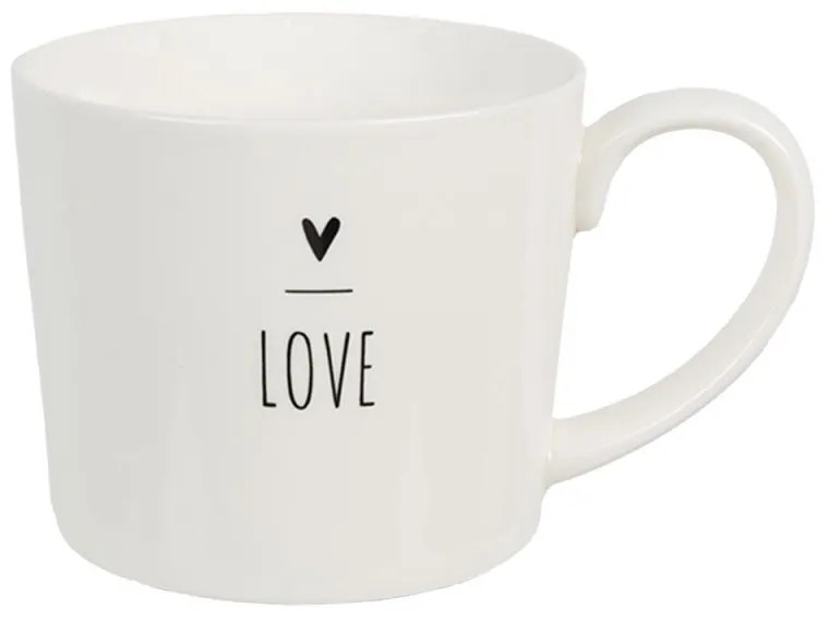 Biely hrnček so srdiečkom s nápisom Love - Lovely Day - 12*8*7 cm / 275 ml