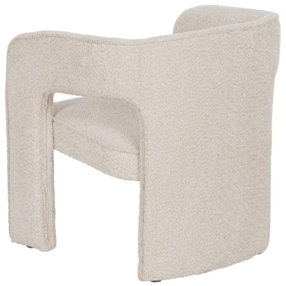 Béžové kreslo z textílie buklé – Ixia