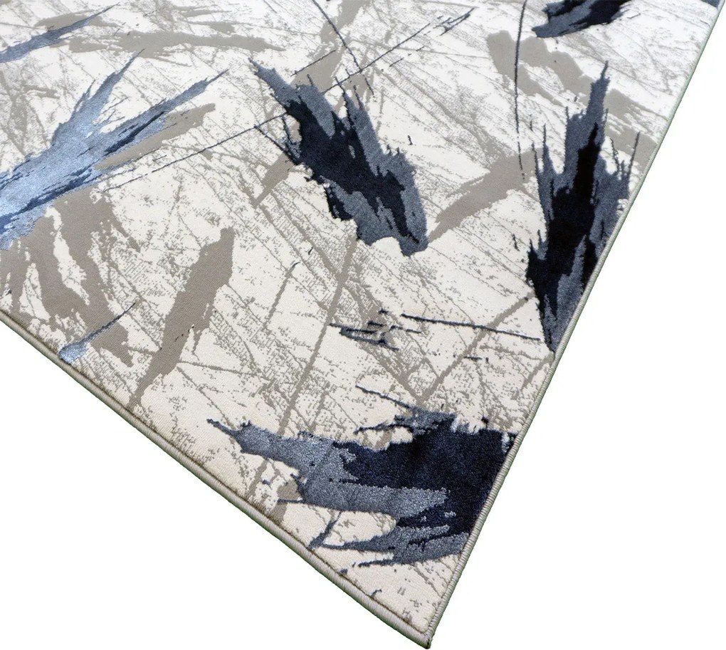 Koberec Allianz 6310 Navy – námornícka modrá a béžová, obdĺžnik Rozmer: 60x100 cm
