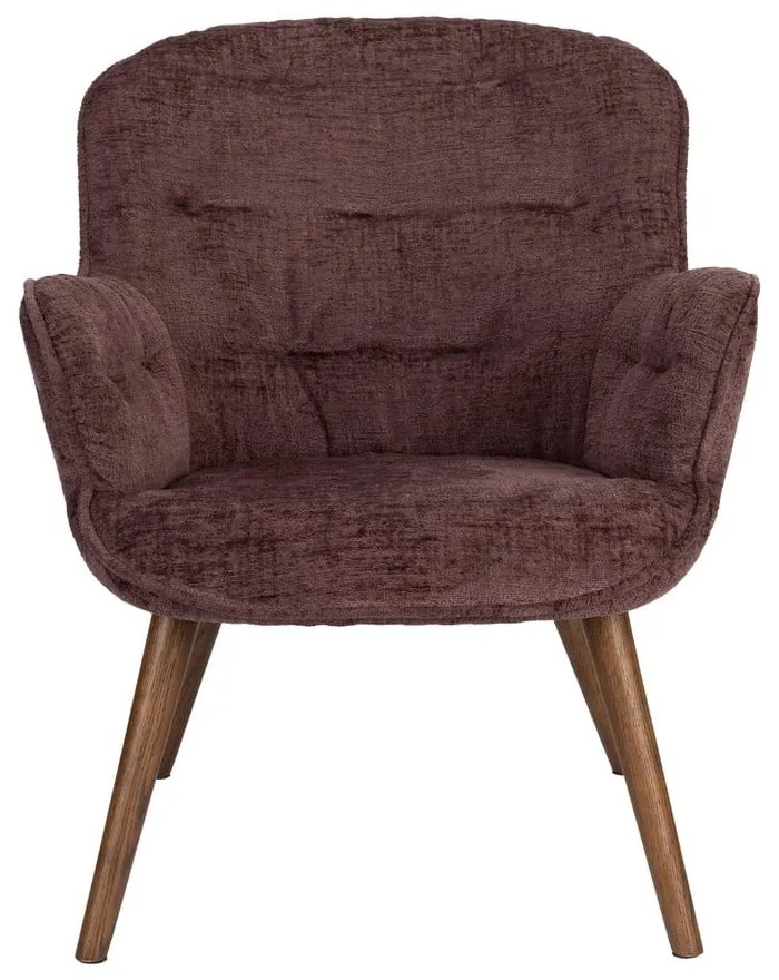 Tmavofialové zamatové kreslo Lenn – Dutchbone