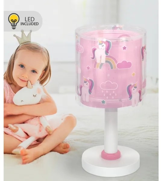Dalber 41591N - LED detská lampička UNICORNS 1xG4/4W/230V ružová
