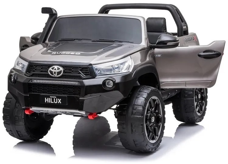 LeanToys Elektrické autíčko - Toyota Hillux - lakované - strieborné - 4 x 45W, - batéria 2 x 12V/7Ah - 2023
