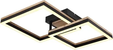 Stropné LED osvetlenie Beatrix 49 cm, kov/drevo%