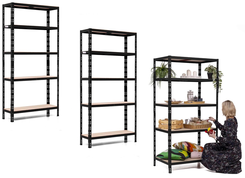 Trestles Balíček 3xSUPER HIT - Policový regál 1800x900x600 Farba: čierna