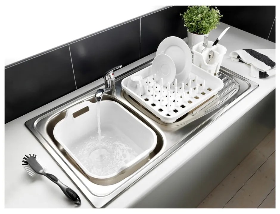 Biely plastový odkvapkávač na príbory 14x14 cm Signature – Addis