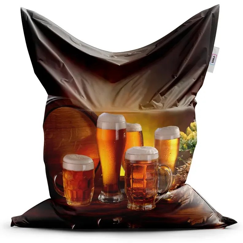 Sablio Sedací vak Poháre s pivom - 200x140 cm
