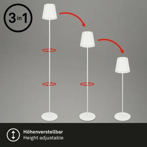 Briloner 1438016 - LED Stm. dotyková stojacia lampa LED/3,5W/5V 3000K 130 cm biela