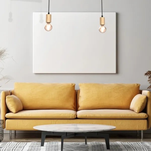 Prisadený luster VIGA 2xE27/60W/230V drevo