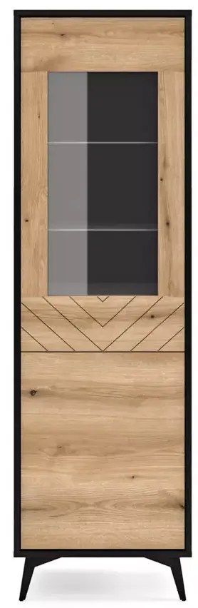 Vitrína Diamond 54 cm dub evoke/černá
