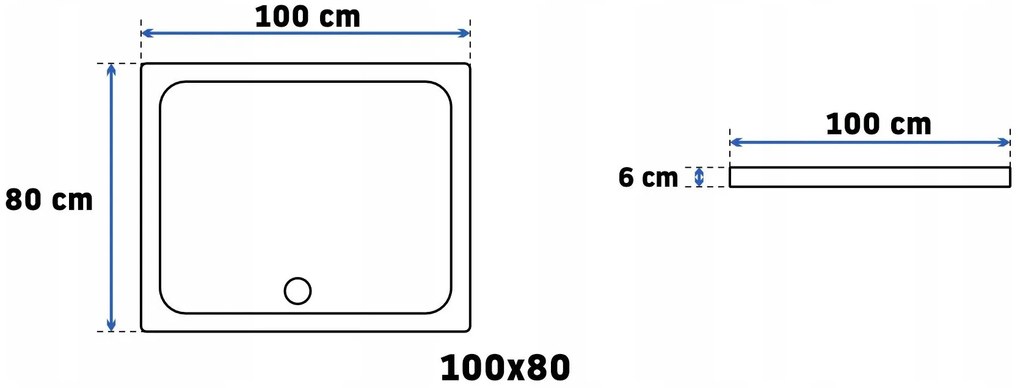 Rea Space In, sprchovací kút 80x100, 6mm číre sklo, čierny profil, REA-K8882