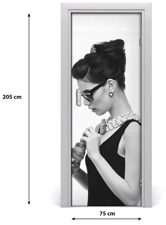 Fototapeta na dvere žena okuliare 75x205 cm