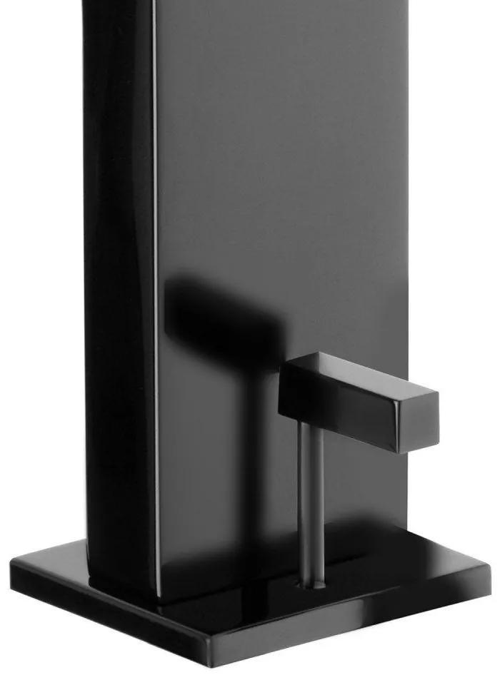 KEUCO Edition 11 páková umývadlová batéria s odtokovou súpravou s tiahlom, výška výtoku 109 mm, chróm čierny kartáčovaný, 51104130000