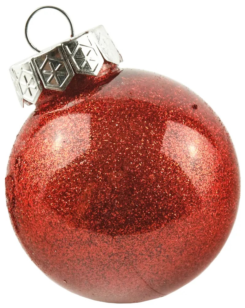 DECOLED Sada ozdob, prům. 6 cm, červená