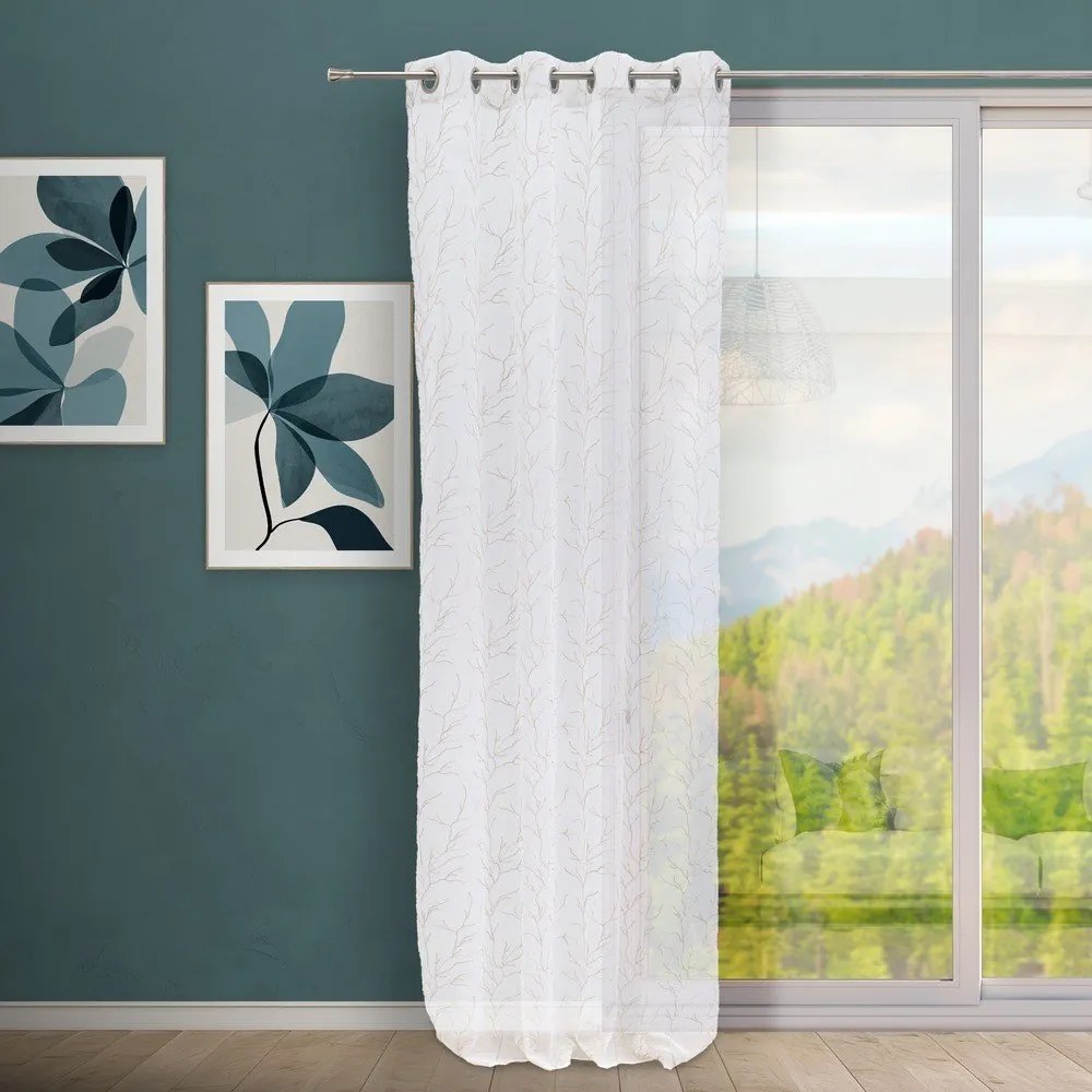 Bielo-béžová záclona 140x260 cm Coral – Casa Selección