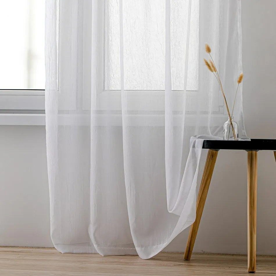 Homede Záclona Kresz Wave Tape, biela, 140 x 175 cm