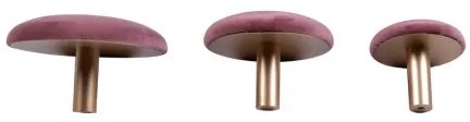Věšák knoflíky GIZA HOUSE NORDIC set 3ks samet růžový House Nordic 4494021