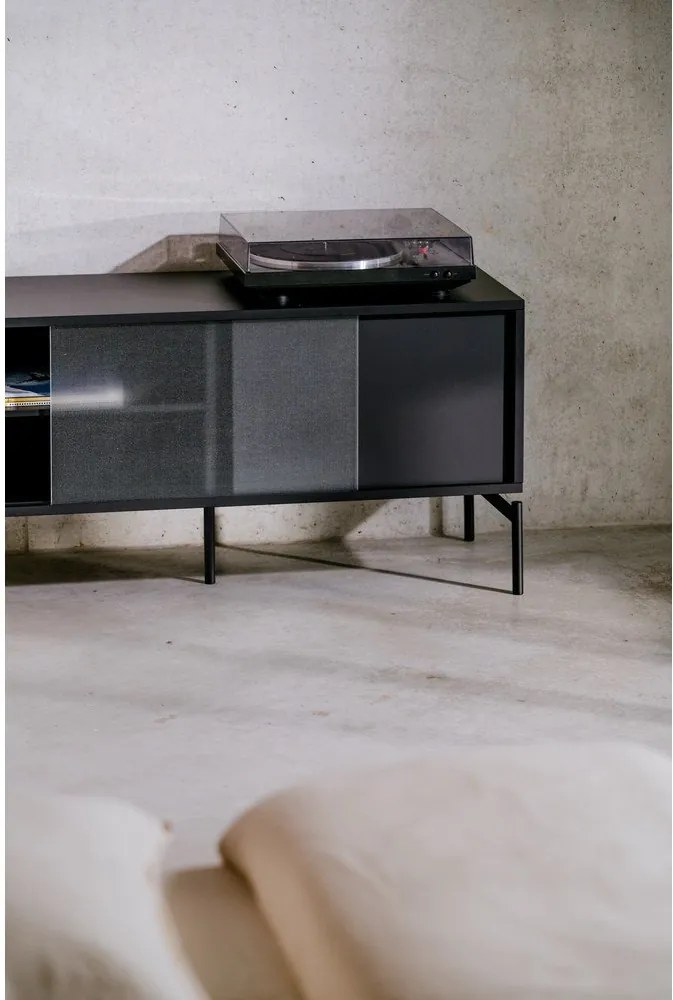 Čierny TV stolík 116x55x42 cm Met Mini – noo.ma