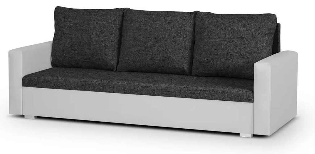 Pohovka pre 3 osoby s funkciou spania LEO Čierna/biela
