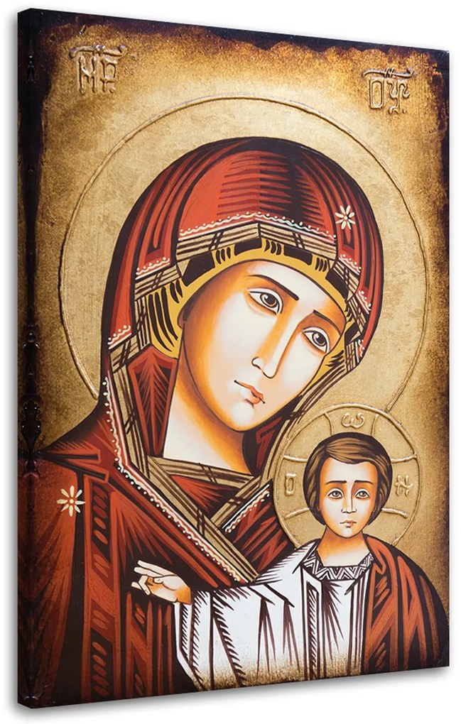 Gario Obraz na plátne Panna Mária s dieťaťom, byzantská ikona, Segovia Rozmery: 80 x 120 cm