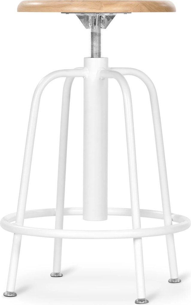 Barová stolička s nastaviteľnou výškou, biela
