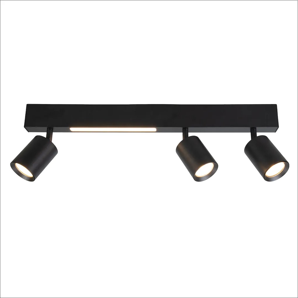EUlight Stropné svietidlo Magnet, 3x čierne kovové tienidlo + 1x LED 5W, b