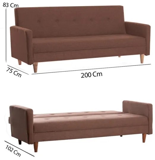 Dvojmiestná pohovka NARA hnedá