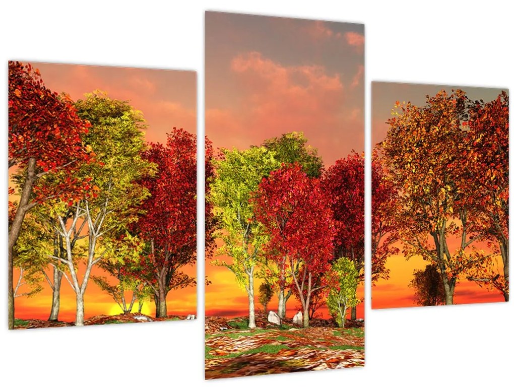 Obraz - Farebné stromy (90x60 cm)