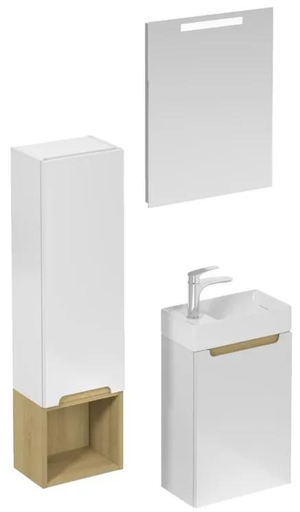 Kúpeľňová zostava s umývadlom vrátane umývadlovej batérie, vtoku a sifónu Naturel Stilla biela lesk KSETSTILLA020
