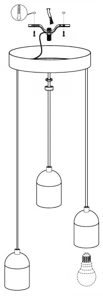 Eglo 95523 - Luster SILVARES 3xE27/60W/230V