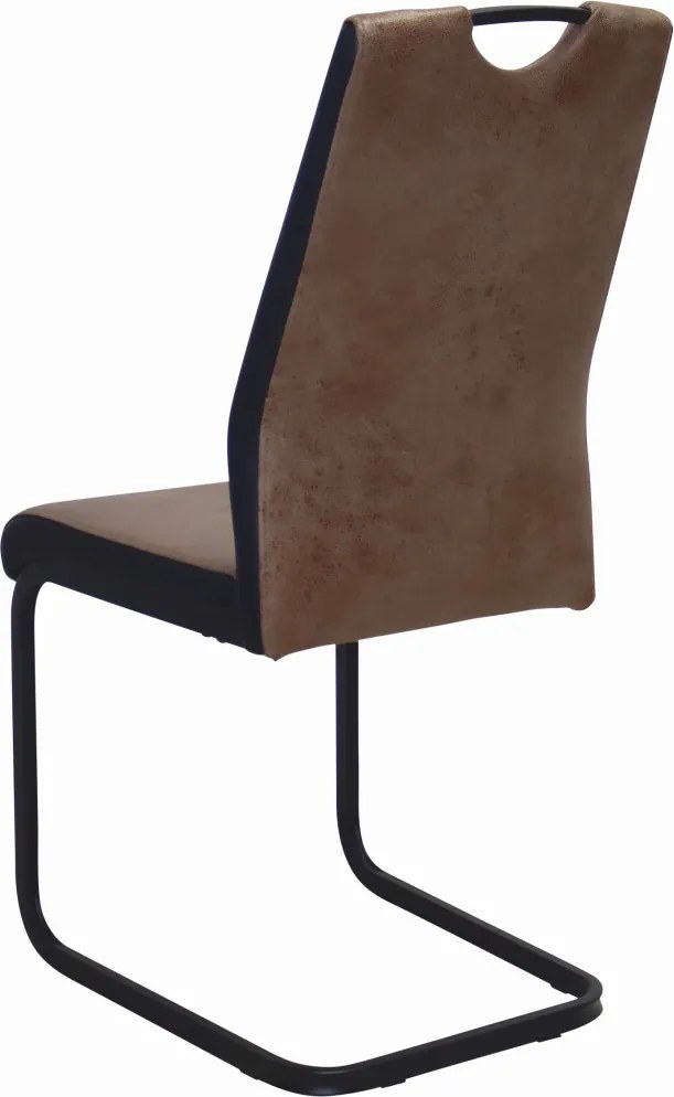 Jedálenská stolička Rindul, hnedá camel látka v optike lesklej kože