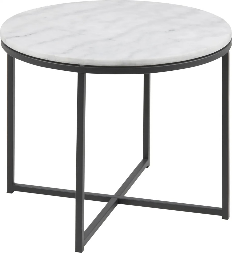 Bighome - Príručný stolík CROSS55 cm, biela