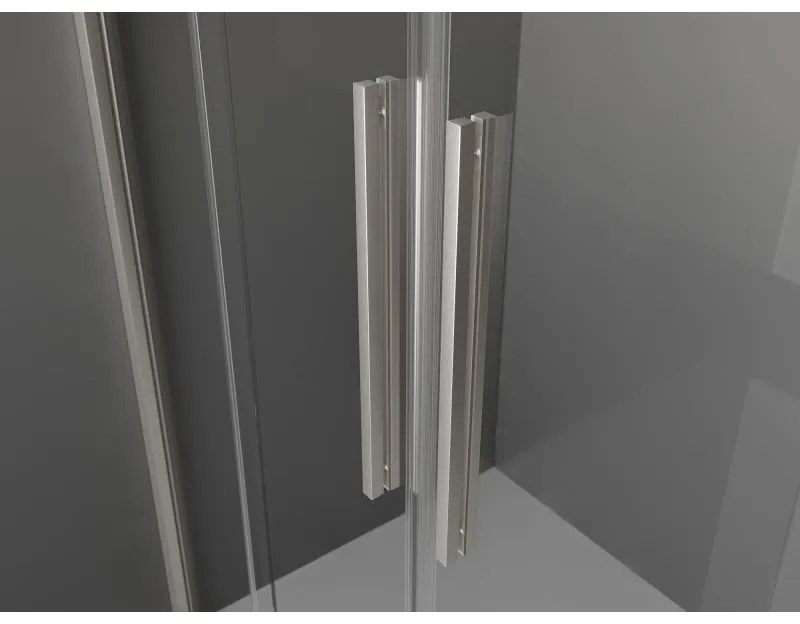 Mexen Velar Duo, posuvné sprchové dvere do otvoru 170 cm, 8mm číre sklo, brúsená oceľ, 871-170-000-02-97