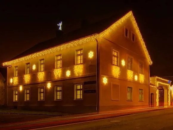 DECOLED LED světelná vločka VIII, závěsná, pr. 60 cm, FLASH, teple bílá, IP67