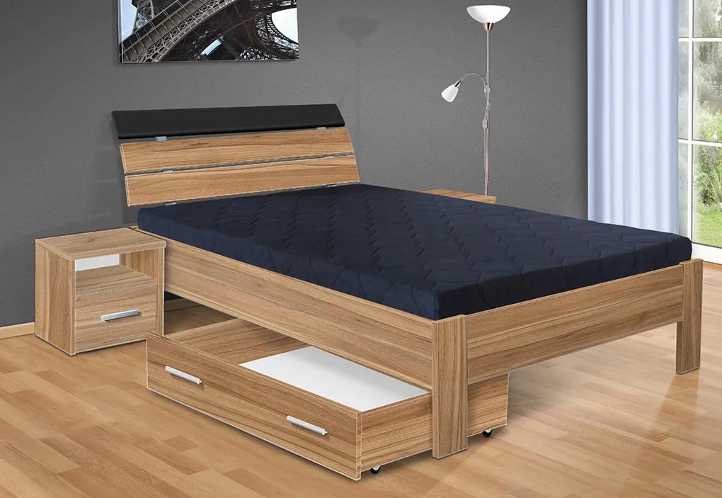 Nabytekmorava Drevená posteľ Darina 200x140 cm farba lamina: biela 113, typ úložného priestoru: bez úložného priestoru, typ matraca: Matraca 17 cm sendvičová