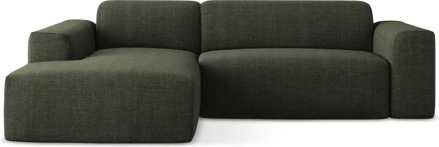 Zelená rohová pohovka (ľavý roh/s leňoškou) Keli – Makamii