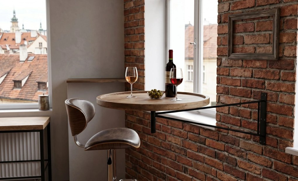 Nástenný otáčací stolík BAR - Ø 55 * 80cm