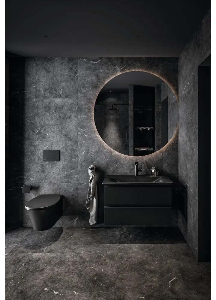 Matne čierne keramické umývadlo 84x46 cm Silk Black – Ideal Standard