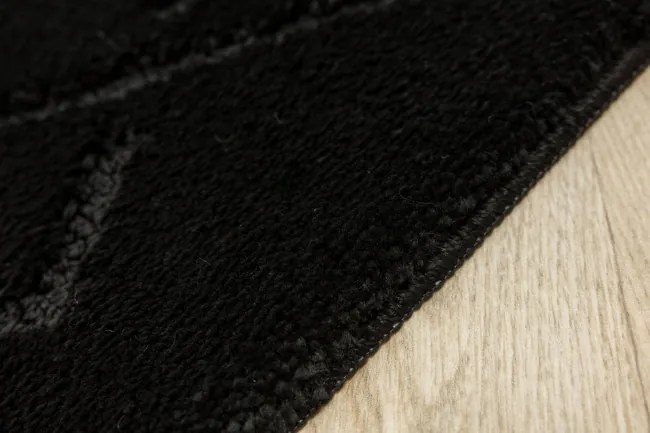 Kúpeľňový koberček Moreno čierny, kosoštvorce