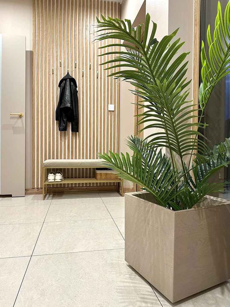 Květináč na kolečkách BETONIQUE 39x39,4 cm béžový