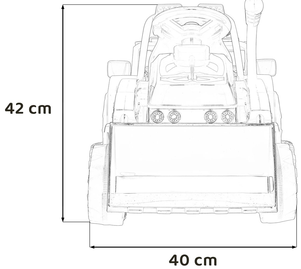 Akumulátorový traktorový buldozér RAMIZ G320 - červený