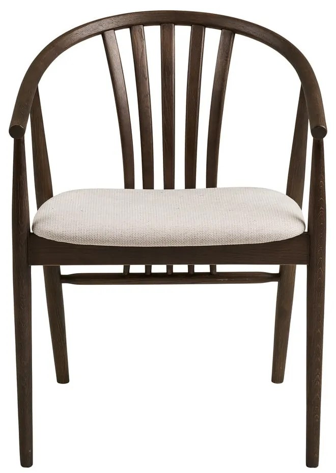 Tmavohnedá jedálenská stolička s podrúčkami z dubového dreva Agustin – House Nordic