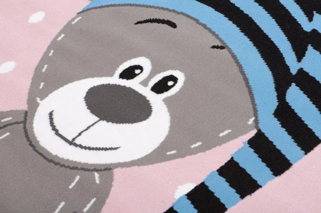 Detský koberec PINKY DE71A -Teddy Bear ružový