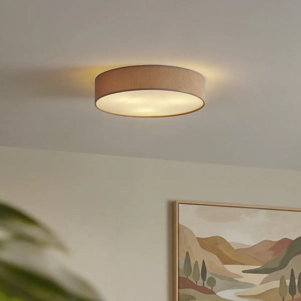 Moderné stropné svietidlo sivohnedé so zamatovým tienidlom 46 cm 3-svetlá - Luz