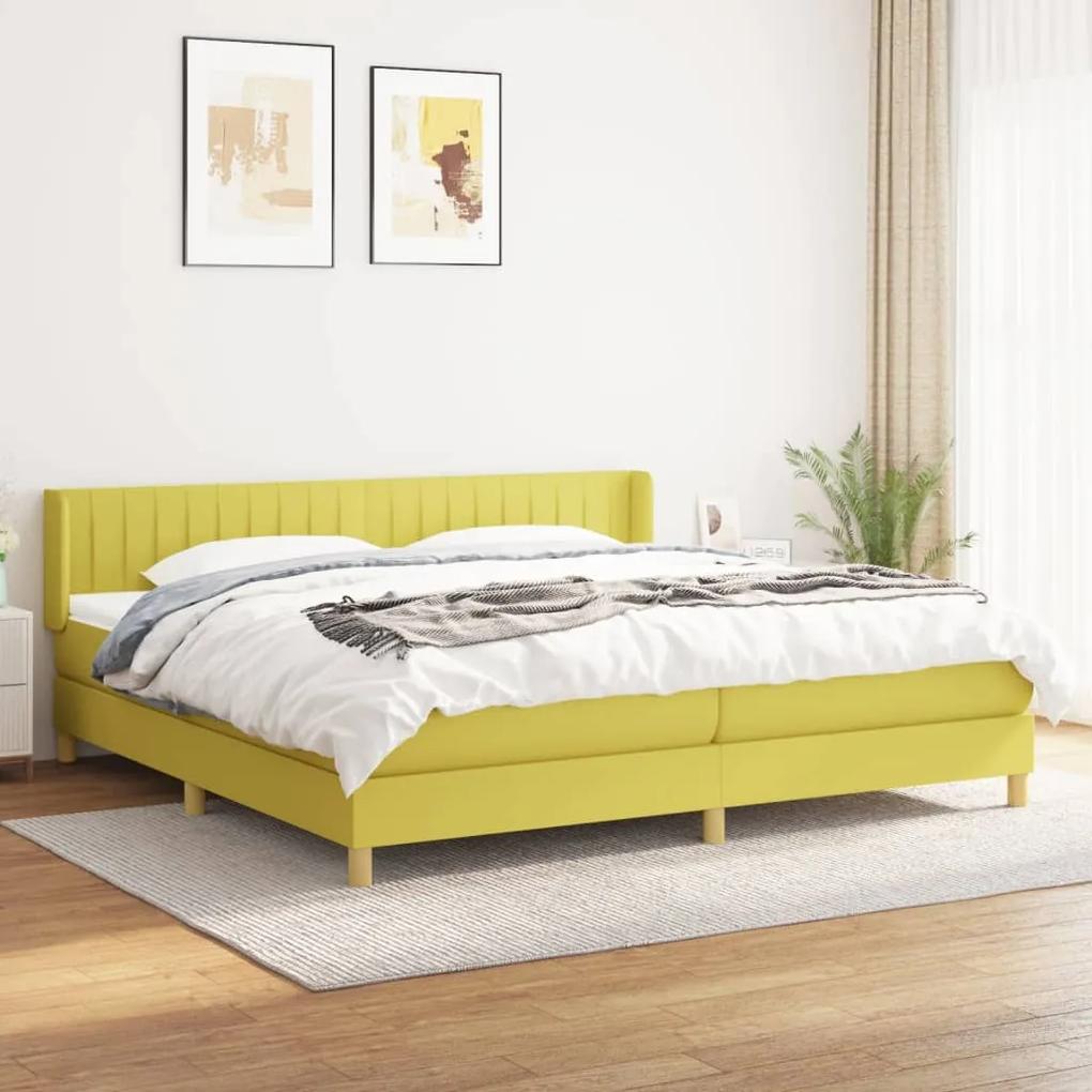 Boxspring posteľ s matracom zelená 200x200 cm látka 3130464