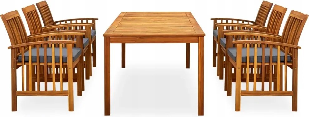 vidaXL 7-dielna sada záhradného nábytku s vankúšmi, akáciové drevo