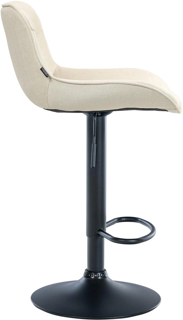 Design-Shop 2x Barová stolička Vonore - látka, čierny rám - Krémová